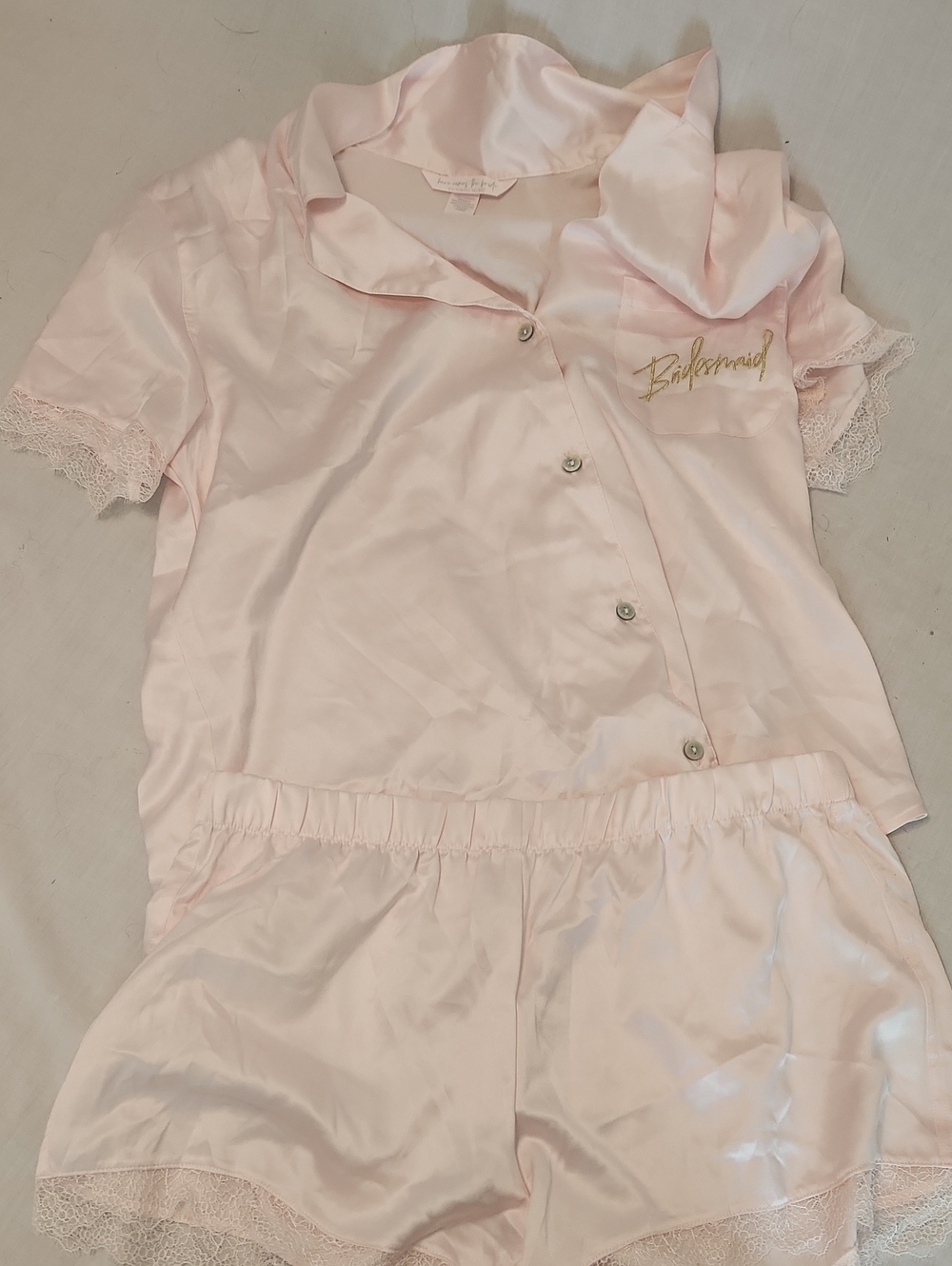 Victoria's Secret Pale Pink Satin Short PJ Set